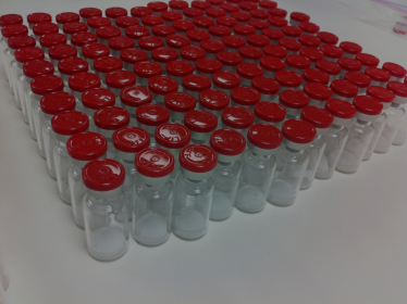 Medical jars with red caps